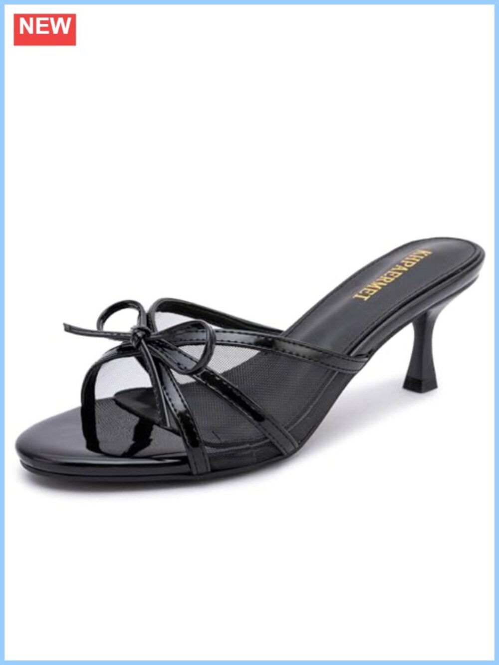 Faux Leather Kitten Heel Sandals Open Round Toe Vintage Mules